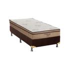 Cama Box Solteiro: Colchão Molas Ensacadas Ortobom SuperPocket Celebrita + Base CRC Suede Brown(88x188)