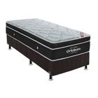 Cama Box Solteiro: Colchão Molas Ensacadas Ortobom SuperPocket Elegant + Base CRC Suede Black(88x188)