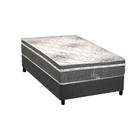 Cama Box Solteiro: Colchão Molas Ensacadas Polar Safira + Base CRC Suede Gray (88x188)