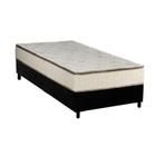 Cama Box Solteiro: Colchão Molas Luckspuma Bonnel Montreal Spring + Base CRC Suede Black(88x188)