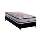 Cama Box Solteiro: Colchão Molas MasterPocket Ensacadas Paropas Blue + Base CRC Rústico Black (88x188)