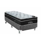 Cama Box Solteiro: Colchão Molas Ortobom Nanolastic Exclusive + Base CRC Gray(88x188)