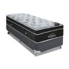 Cama Box Solteiro: Colchão Molas Ortobom Nanolastic Exclusive + Base CRC Suede Gray(88x188)