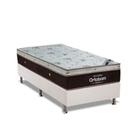 Cama Box Solteiro: Colchão Molas Ortobom SuperPocket Sleep King Látex + Base CRC Courano Branco(88x188)