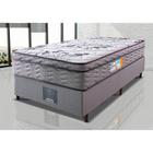 Cama Box Solteiro Colchão Ortopédico + Box 88x188x67 One Face Espuma D45 Cinza