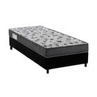 Cama Box Solteiro: Colchão Ortopédico Ortobom D33/EP Anatômico Fort Tech ISO 100 + Base CRC Suede Black(88x188)