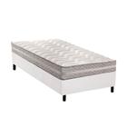 Cama Box Solteiro: Colchão Ortopédico Paropas D28 / Master AG80 Prata Double Face 17 + Base CRC Courano White (88x188)