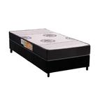 Cama Box Solteiro: Colchão Ortopédico Polar D28 Orthoface Black + Base CRC Suede Black (88x188)