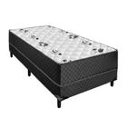 Cama Box Solteiro Conjugada 88x188cm Ortopédico Floral e Preta