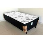 Cama Box Solteiro Conjugada Unyco D28 Ortopédico Floral e Preta