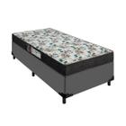 Cama Box Solteiro e Colchão Veneza D33 24cm Cinza Portobel