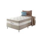 Cama Box Solteiro King Bege + Colchão Molas Ensacadas Houston Pillow Inn96x203x65cm - Zidi