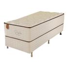 Cama Box Solteiro King (Box + Colchão) 96X203X71 Prata Prorelax Pillow In Duplo - Bege