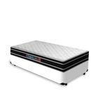 Cama Box Solteiro King Branca + Colchão De Espuma D33 - Castor - Black White Double Face 96x203x62cm