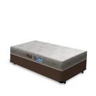 Cama Box Solteiro King Marrom + Colchão de Espuma D33 - Castor - Sleep Max 96x203x43cm