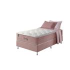 Cama Box Solteiro King Rose + Colchão Molas Ensacadas Visco Gel Charlotte 96x203x73cm