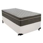 Cama Box Solteiro Sintético + Colchão De Molas Ensacadas - SerenePrime - 88cm Branco