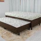 Cama Box Sonho Bom Solteiro Com Auxiliar Marrom 88x188x50 - Nosso Sonho