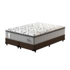 Cama Box Super King Marrom + Colchão de Molas Ensacadas - Probel - Guarda-Costas Ouro - 193x203x69cm