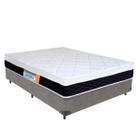 Cama Box Veneza Casal Cinza Suede Umaflex 60x138x188