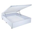 Cama Box Viúva com Baú Mega Colchões material sintético Branco com Pistão - 120x203