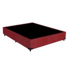 Cama Box Viúva SP Móveis Suede Vinho - 42x128x188