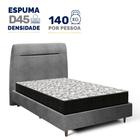 Cama + Cabeceira Genebra Bouclé com Colchão de Espuma D45 Ortobom Airtech 150 D45 Solteiro 88cm