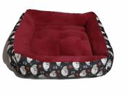 Cama Cachorro E Gato Caminha Pet Media 60cm x 60cm Com Zíper Super Macia Vermelha