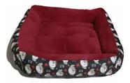 Cama Cachorro E Gato Caminha Pet Media 60cm x 60cm Com Zíper Super Macia Vermelha