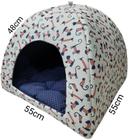 Cama cachorros cães e gatos toca iglu 55x55x48 (com almofada)