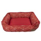 Cama Caminha Para Cachorro Gato Caminha Pet Linhas Geométricas Vermelha - 112X102Cm Tamanho G