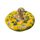 Cama caminha relax cachorro gato pet redonda cor amarelo