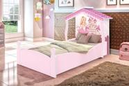 Cama Casa Infantil Rosa Com Estampa Decorada 100% MDF Cor Rosa