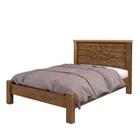 Cama Casal 100% MDF Castanho Fosco Emily Basoto Com Colchão Casal