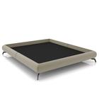 Cama Casal Base Box 138x188cm Pés de Ferro Cold P02 Veludo Bege - Mpozenato