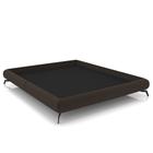 Cama Casal Base Box 138x188cm Pés de Ferro Cold P02 Veludo Marrom - Mpozenato