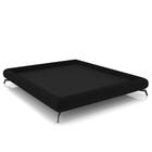 Cama Casal Base Box 138x188cm Pés de Ferro Cold P02 Veludo Preto - Mpozenato