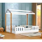 Cama Casal Casinha Segura Montessoriana Ágatha - Branco/mel