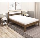 Cama Casal CM8007 E 02 Mesas De Cabeceira AZ1016 QT6 Nogal Branco Tecno Mobili