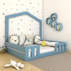 Cama Casal com Casinha Montessoriana Play Azul