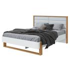 Cama Casal Freetown 160 Branco Amêndoa Clean - Lopas - MÓVEIS LOPAS