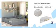 CAMA CASAL INFANTIL MONTESSORI POTENTE MOVEIS CINZA COM COLCHÃO CASAL D33 188x138x12