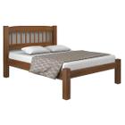 Cama Casal Madeira Maciça Itália - Castanho