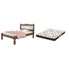 Cama Casal Madeira Maciça Torneada com ColchãoD28 138x188x17 - Digo.Casa