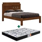 Cama Casal MDF Leticia Malbec Framar Com Colchão Gazin Casal D33 138 x 188