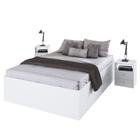 Cama Casal Queen C/ 2 Mesas De Cabeceira Tókio A05 Branco - MPOZENATO