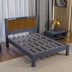 Cama casal ripado alaska 100% mdf c/extrado madeira - carmolar