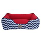 Cama Chevron Marinho para Cães e Gatos - Tam. M