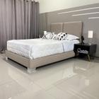 Cama Com Cabeceira Desmontável Módena Linho Bege RBL Queen 1,60 X 2,00