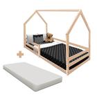 Cama Com Colchão Infantil Montessoriana Casinha Em Madeira Maciça Naturale Amore Shop JM